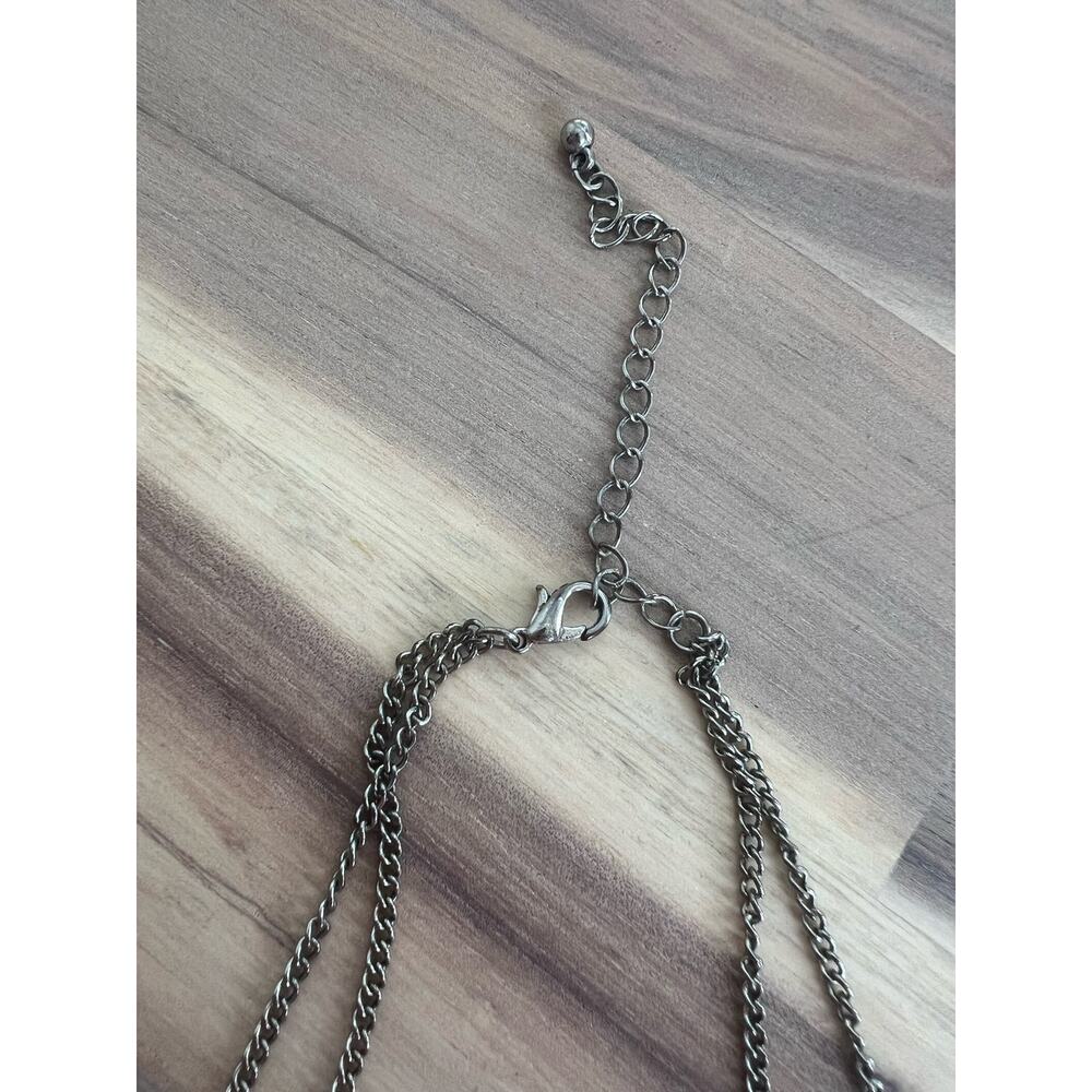 Vintage Black and Gold Tone Necklace Two Strands with Rondelle Beads - Picture 4 of 5